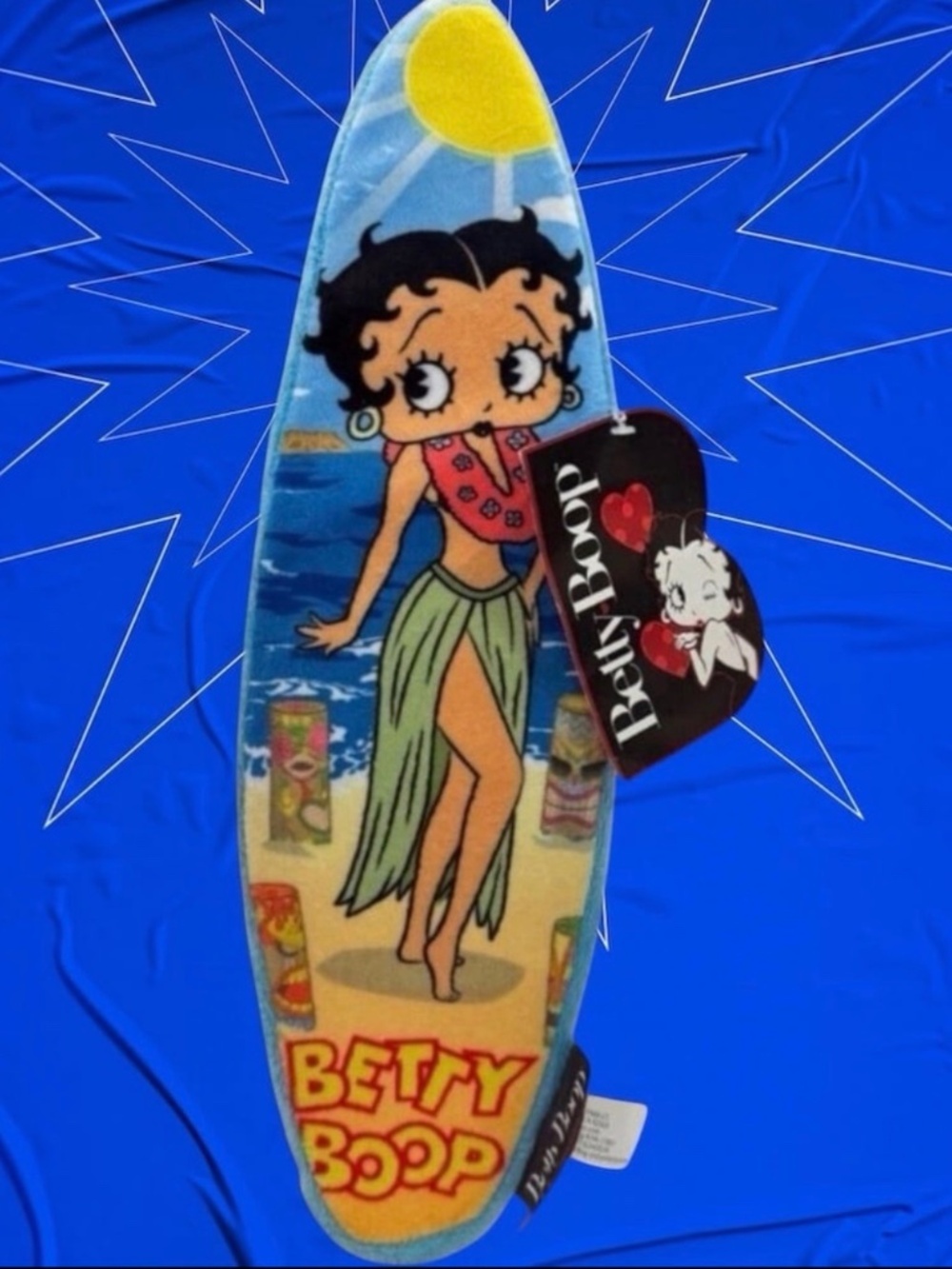 Betty Boop Surfboard Plush - Blue and Yellow